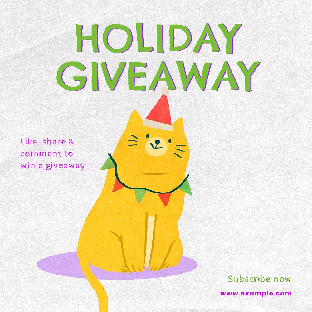 Holiday giveaway Facebook post template, editable design