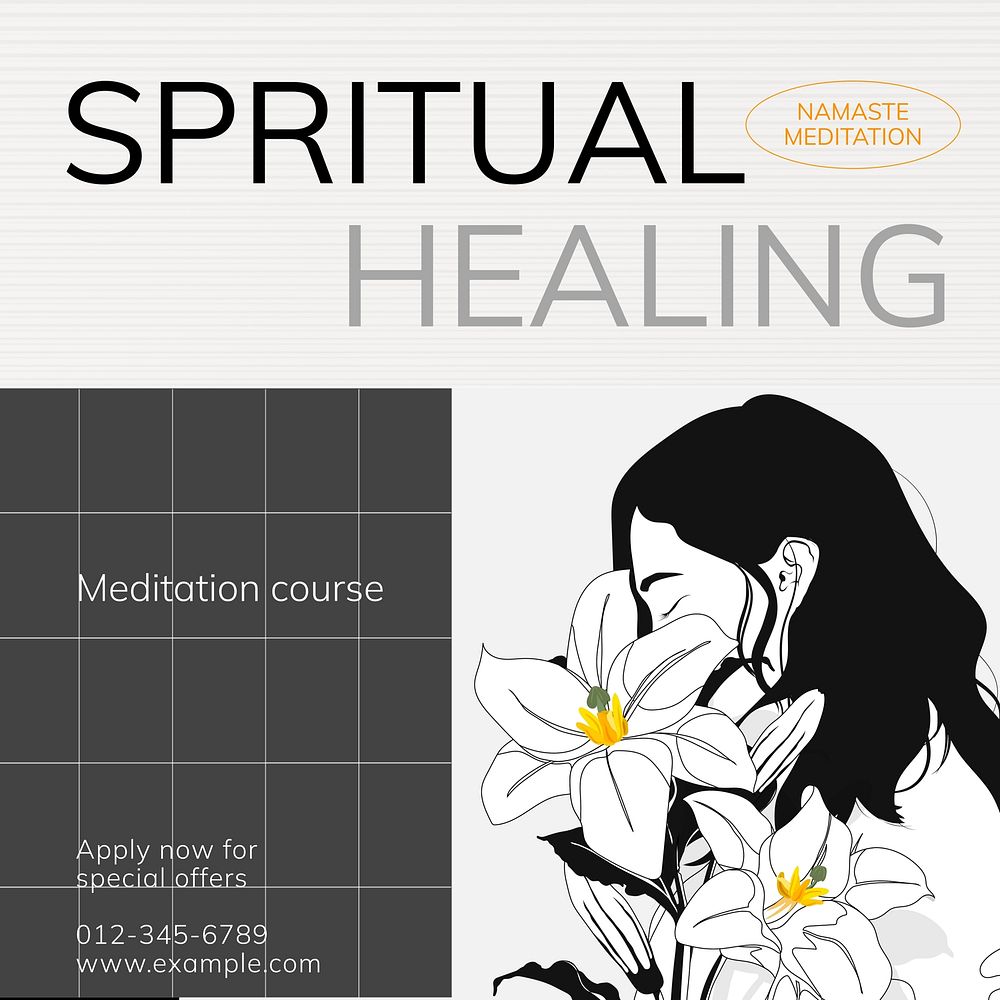Spiritual healing Instagram post template, editable text