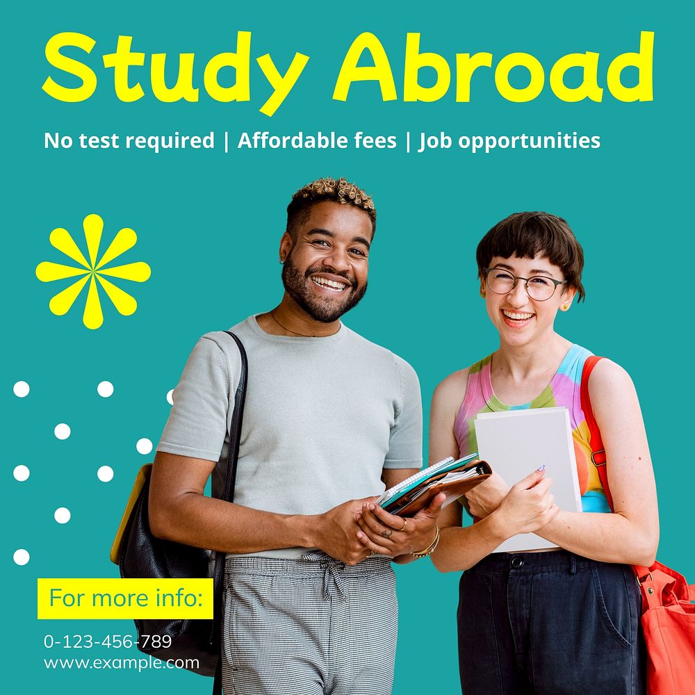 Study abroad Instagram post template
