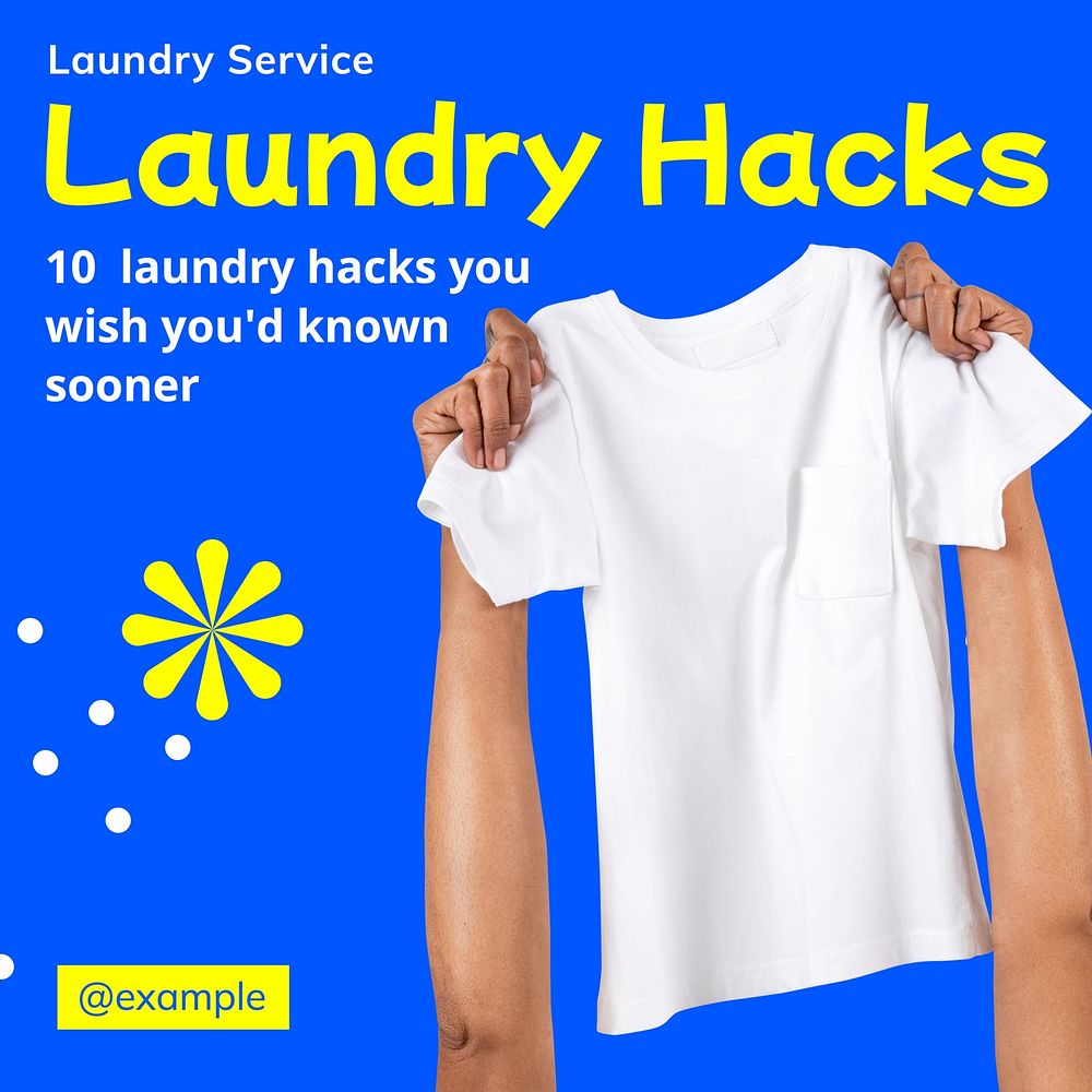 Laundry hacks Instagram post template  