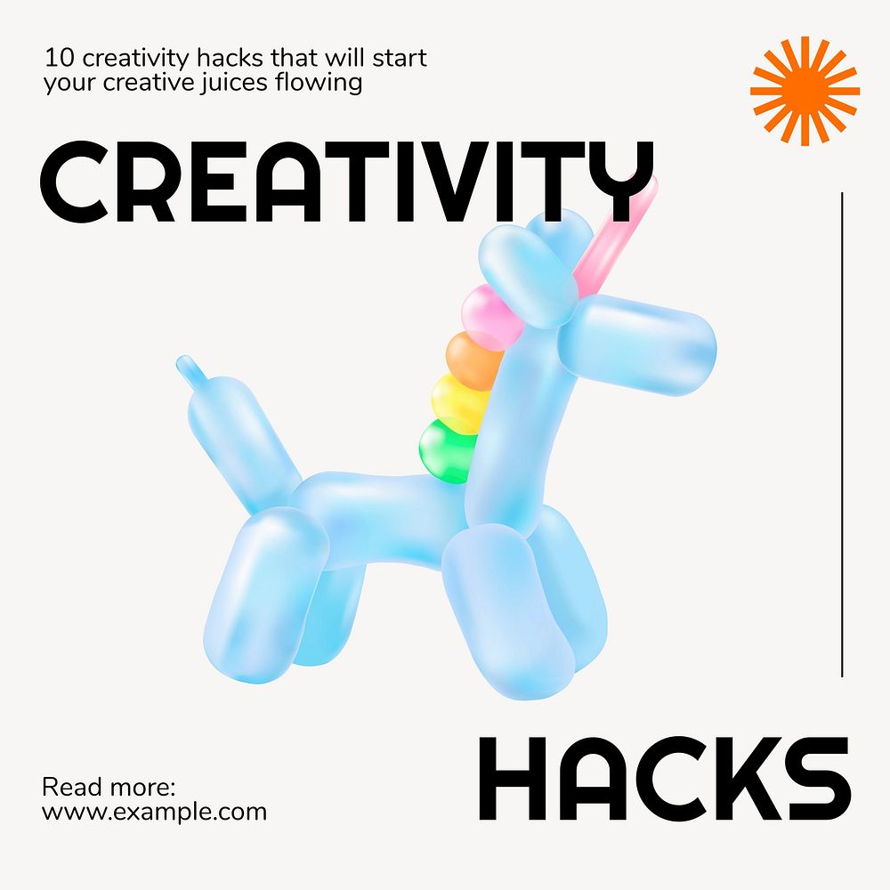 Creativity hacks Instagram post template