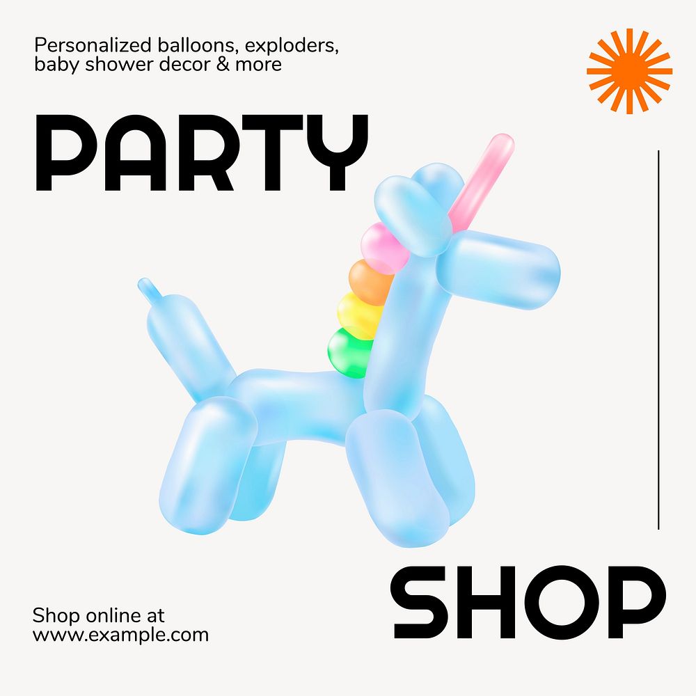Party shop Instagram post template