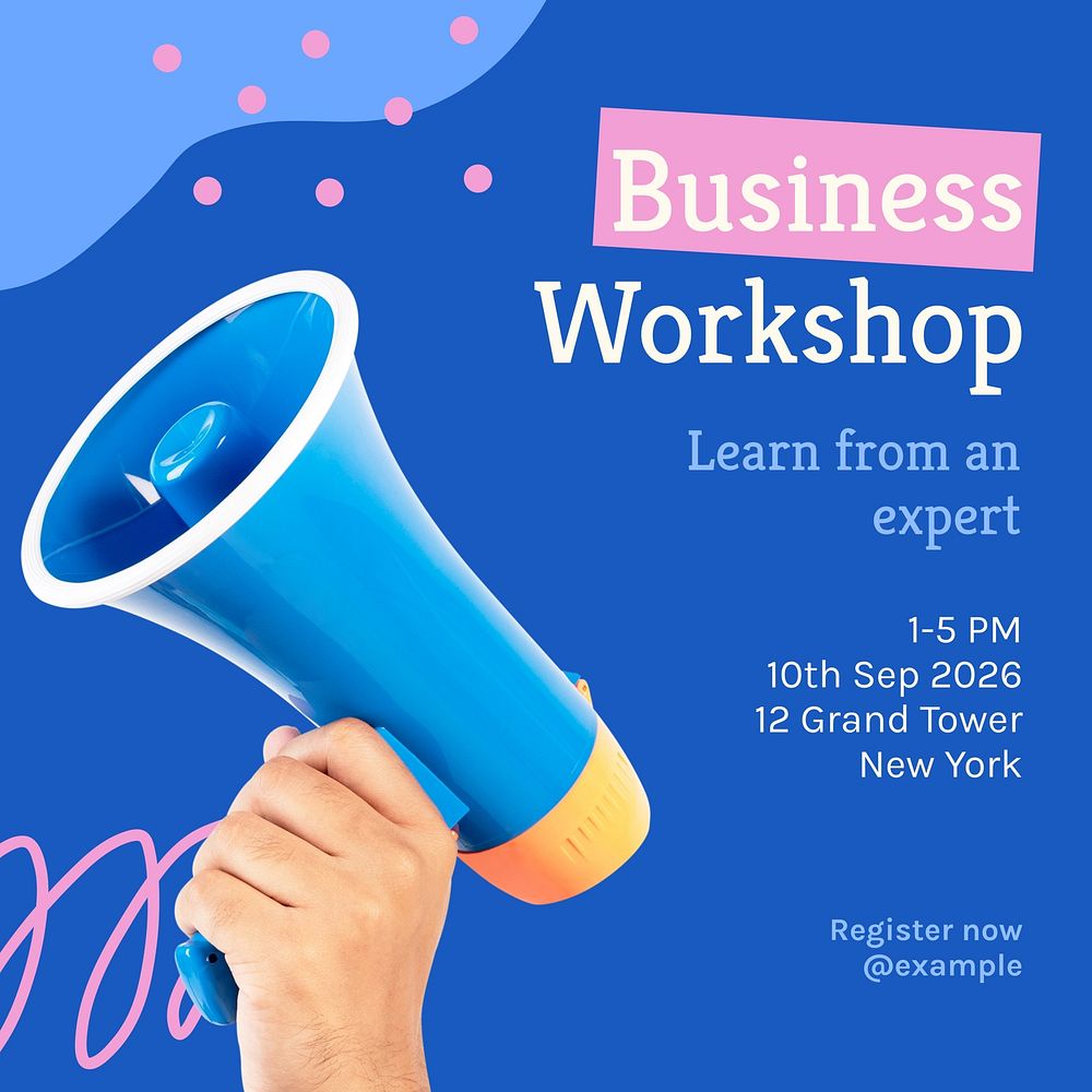 Business workshop Instagram post template  