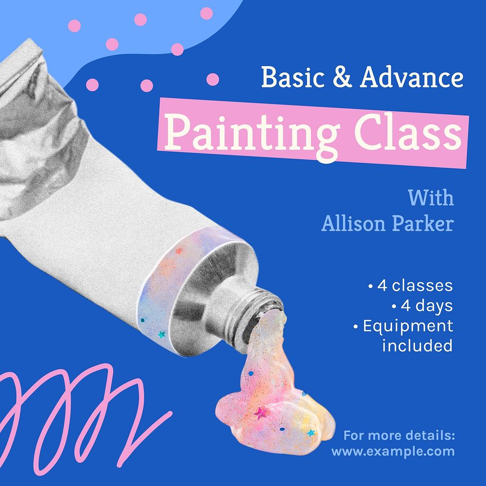 Painting class Instagram post template