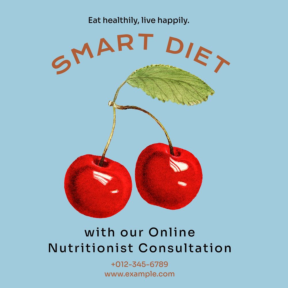 Nutritionist consultation Instagram post template  