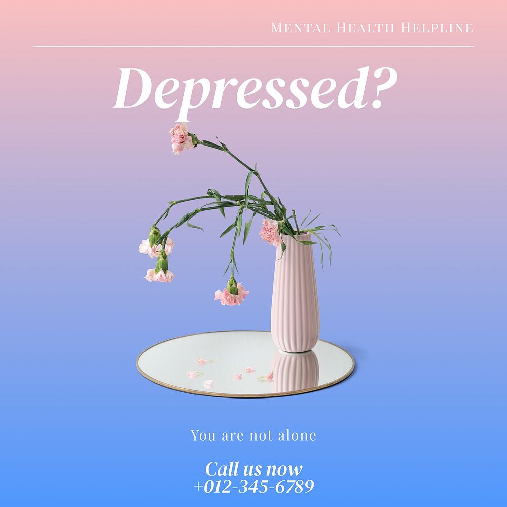 Depression support Instagram post template