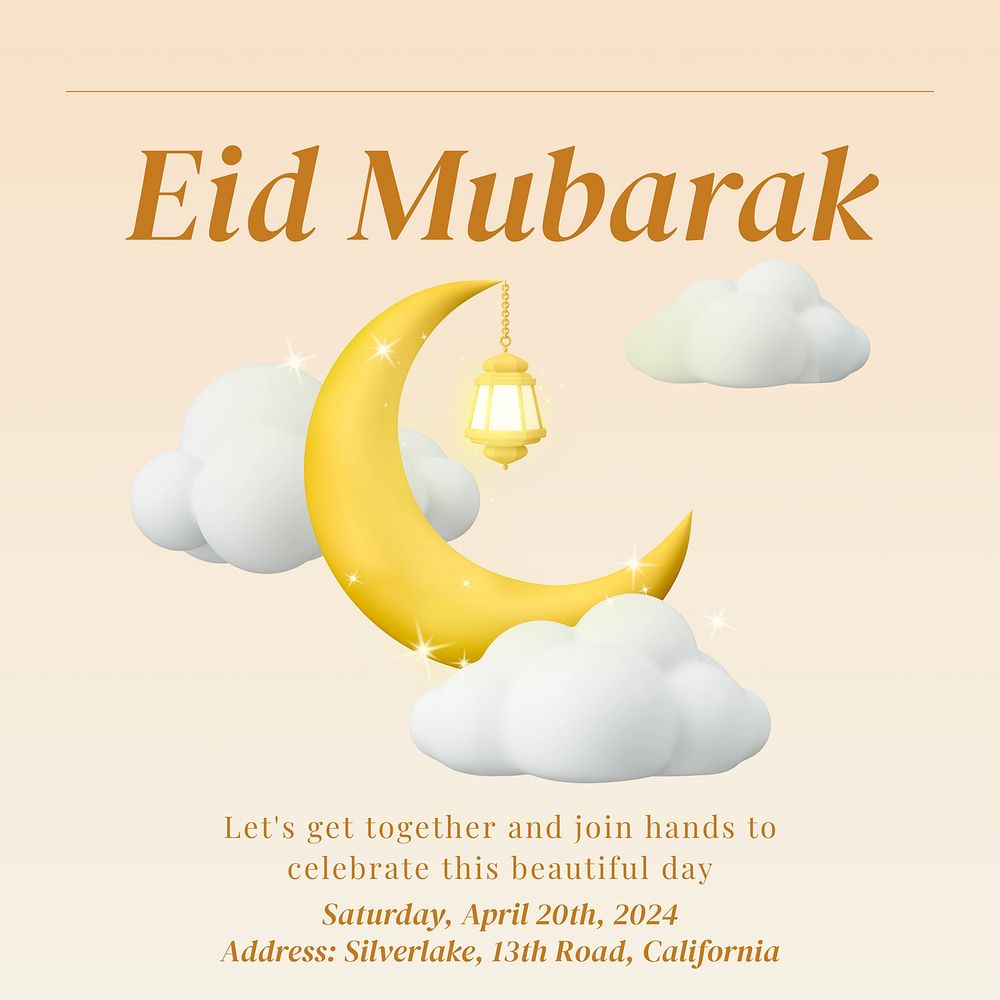 Eid mubarak Instagram post template