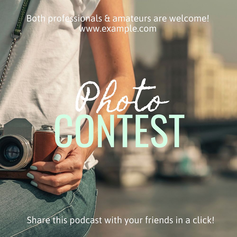 Photo contest Instagram post template, editable design