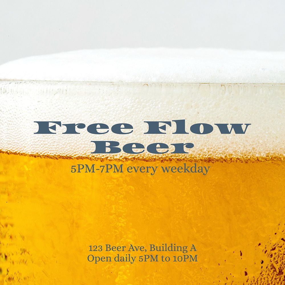 Free flow beer Instagram post template