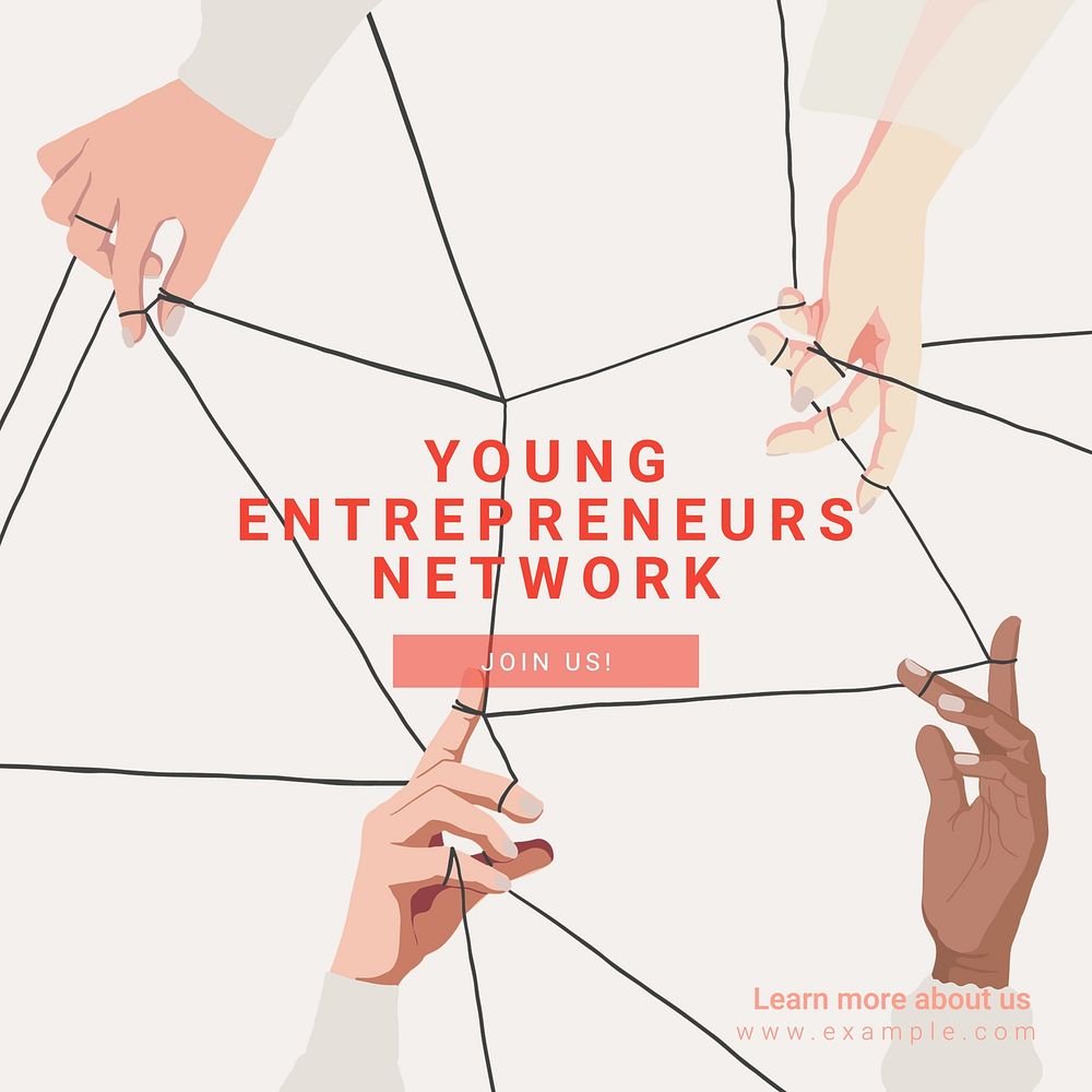 Young entrepreneurs network Instagram post template