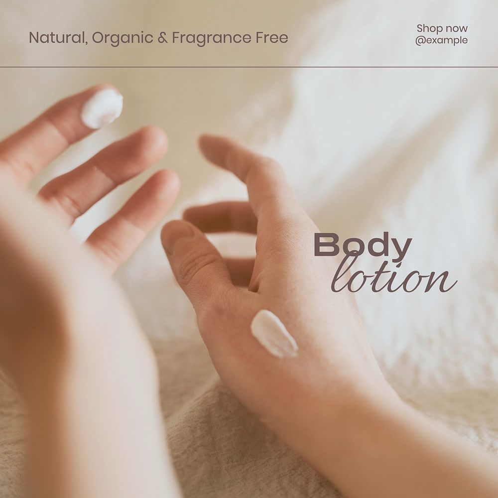 Body lotion Instagram post template