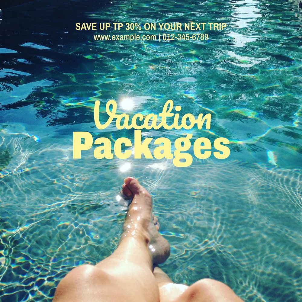 Vacation packages Instagram post template, editable design
