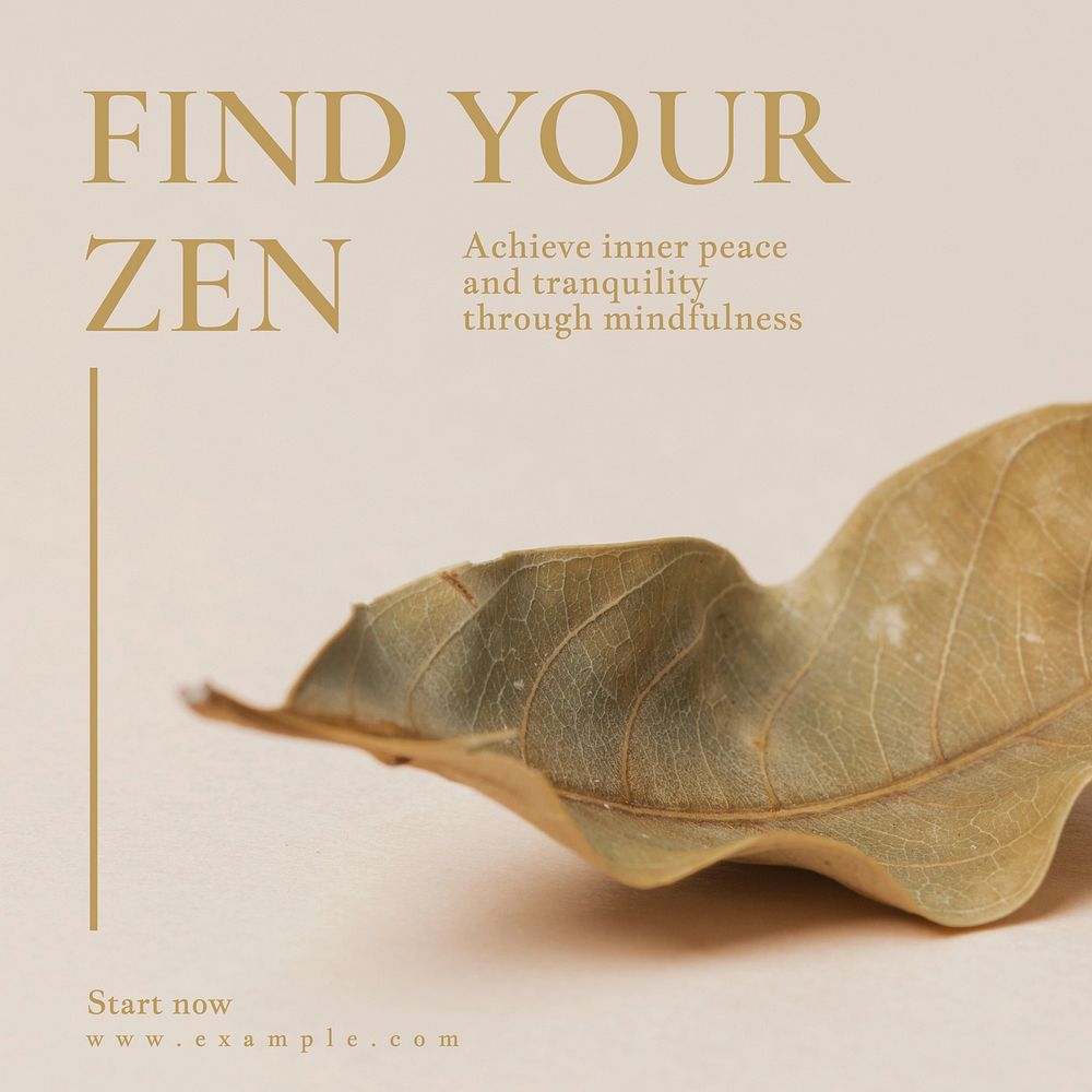 Find your zen Instagram post template