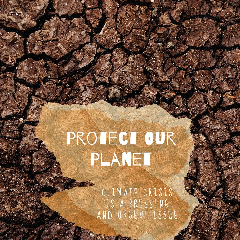 Protect our planet Instagram post template, editable text