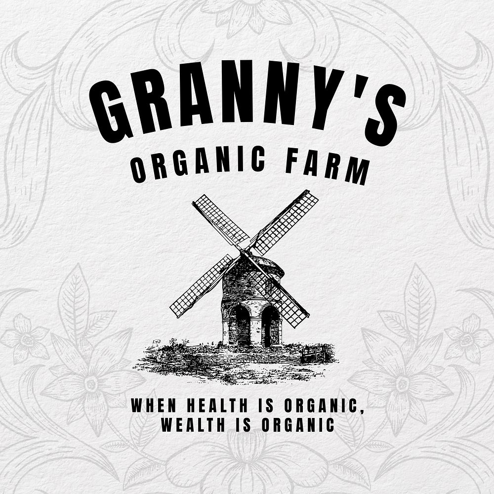 Organic farm vintage logo template