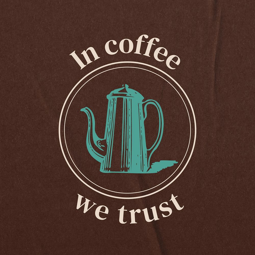 Brown vintage cafe logo template, editable design