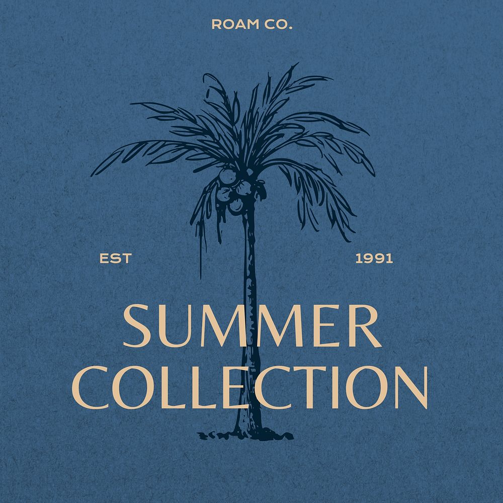 Summer collection vintage logo template