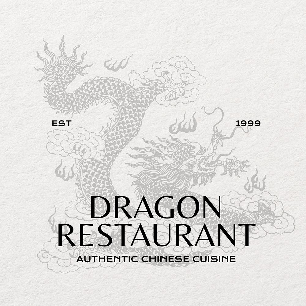 Chinese restaurant dragon logo template
