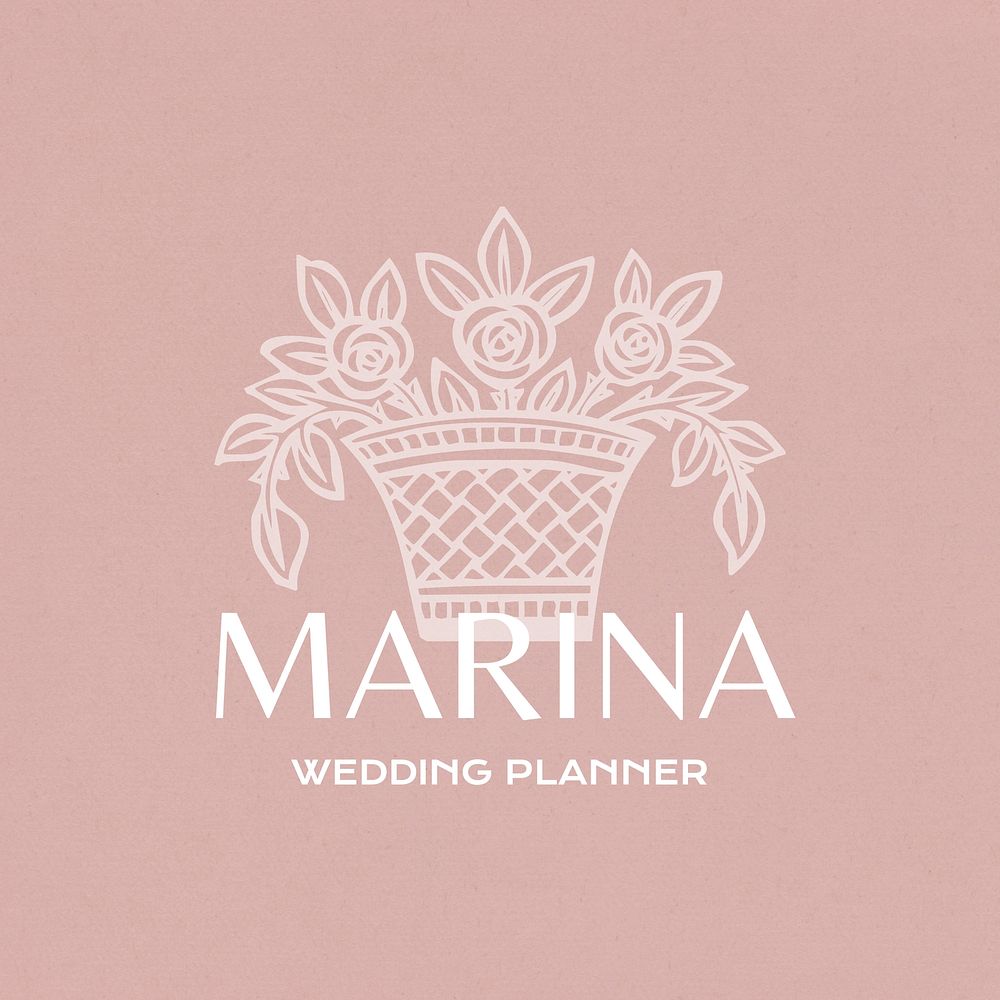 Wedding planner pastel logo template