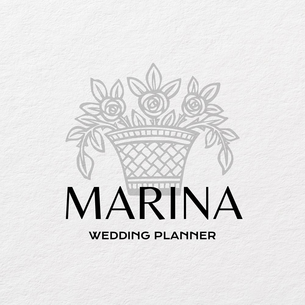 Wedding planner vintage logo template  design