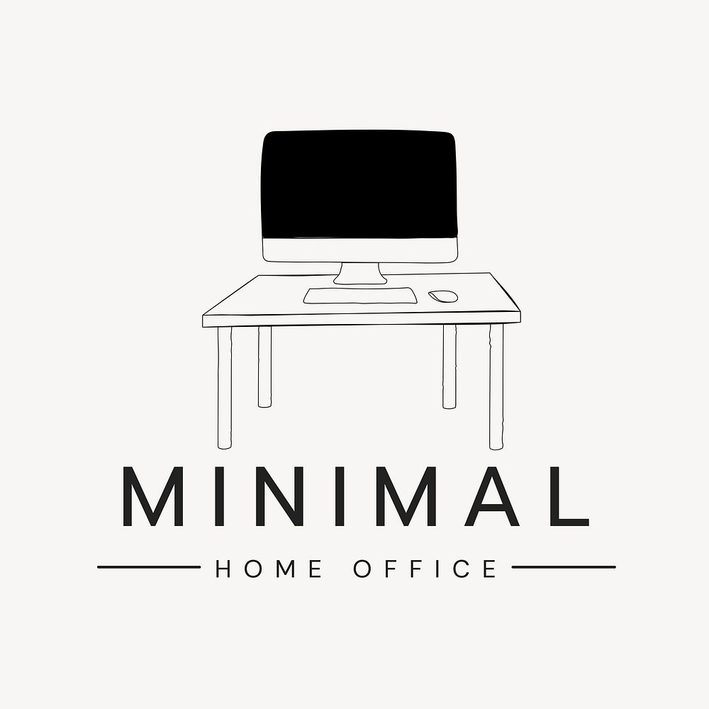 Minimal home office logo template  