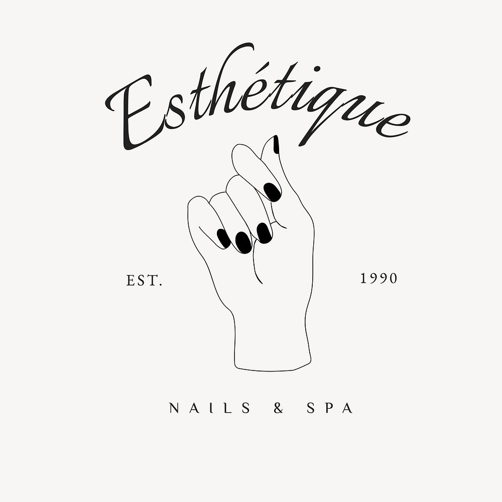 Nails & spa logo template, editable text