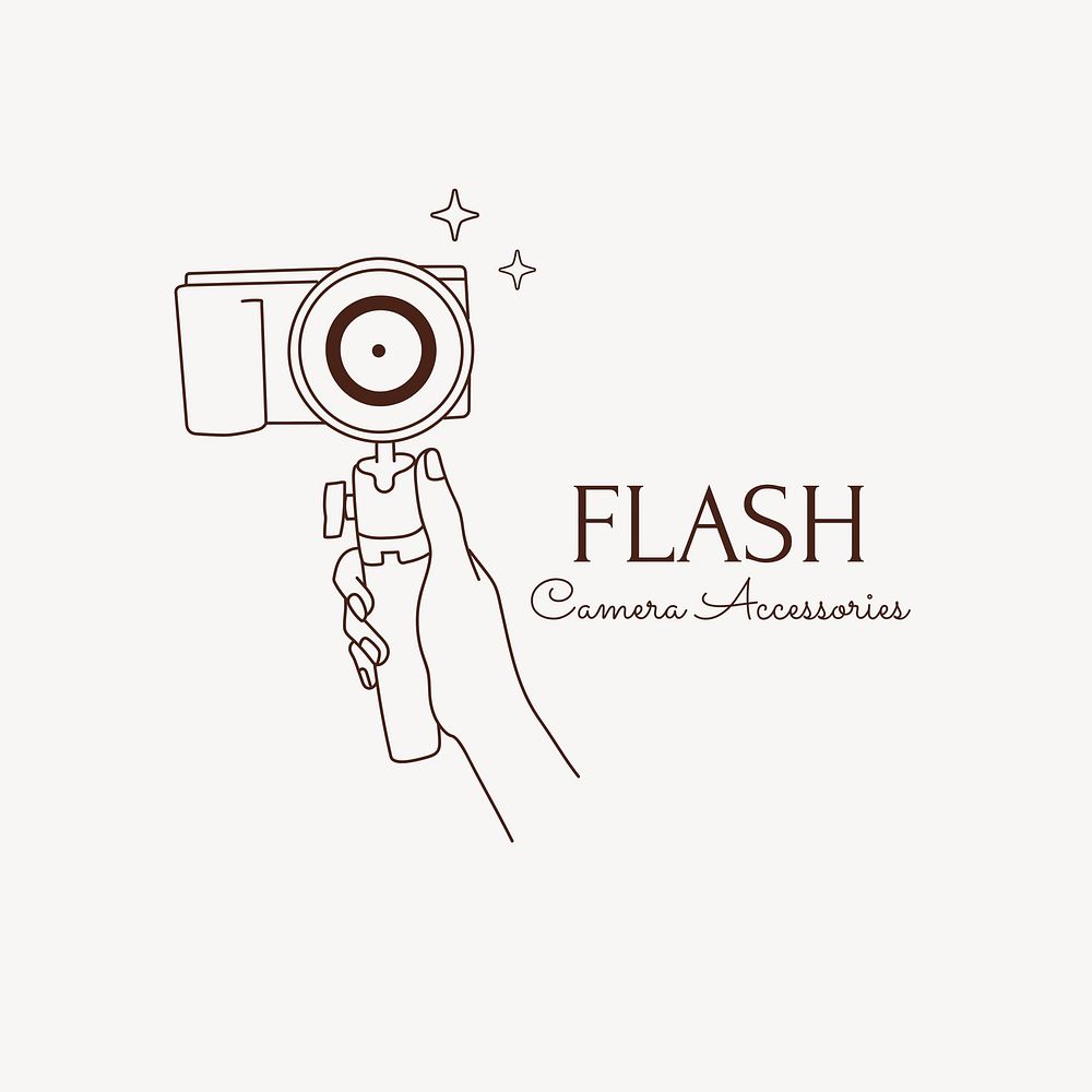 Camera accessories logo template, editable text