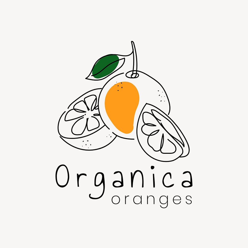 Organica oranges logo template, editable text
