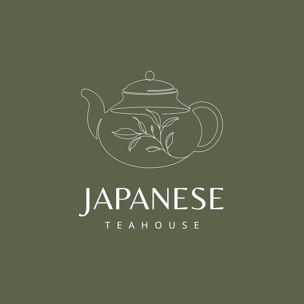 Japanese teahouse logo template  