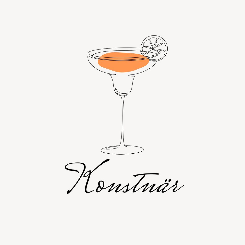 Cocktail bar logo template, editable | Free Photo - rawpixel