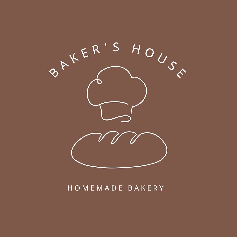 Homemade bakery  logo minimal line art design