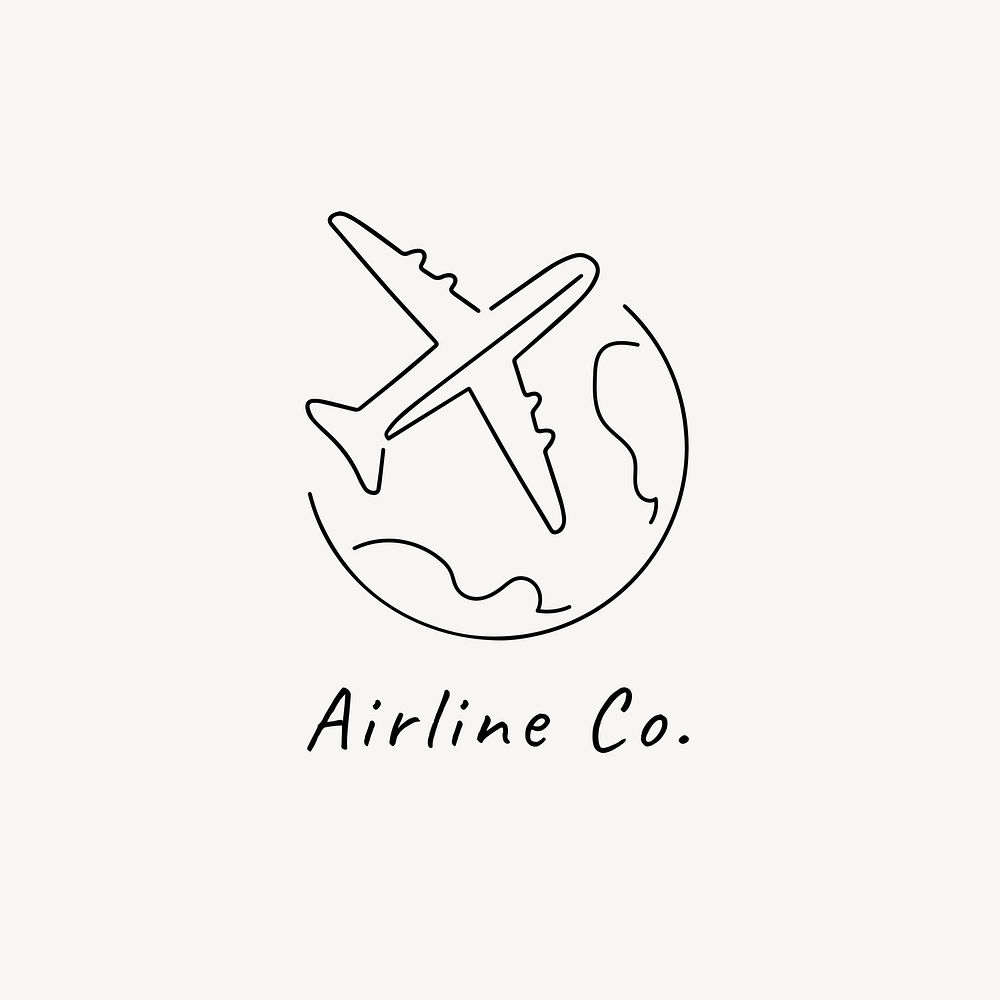 Commercial airline  logo minimal line art design