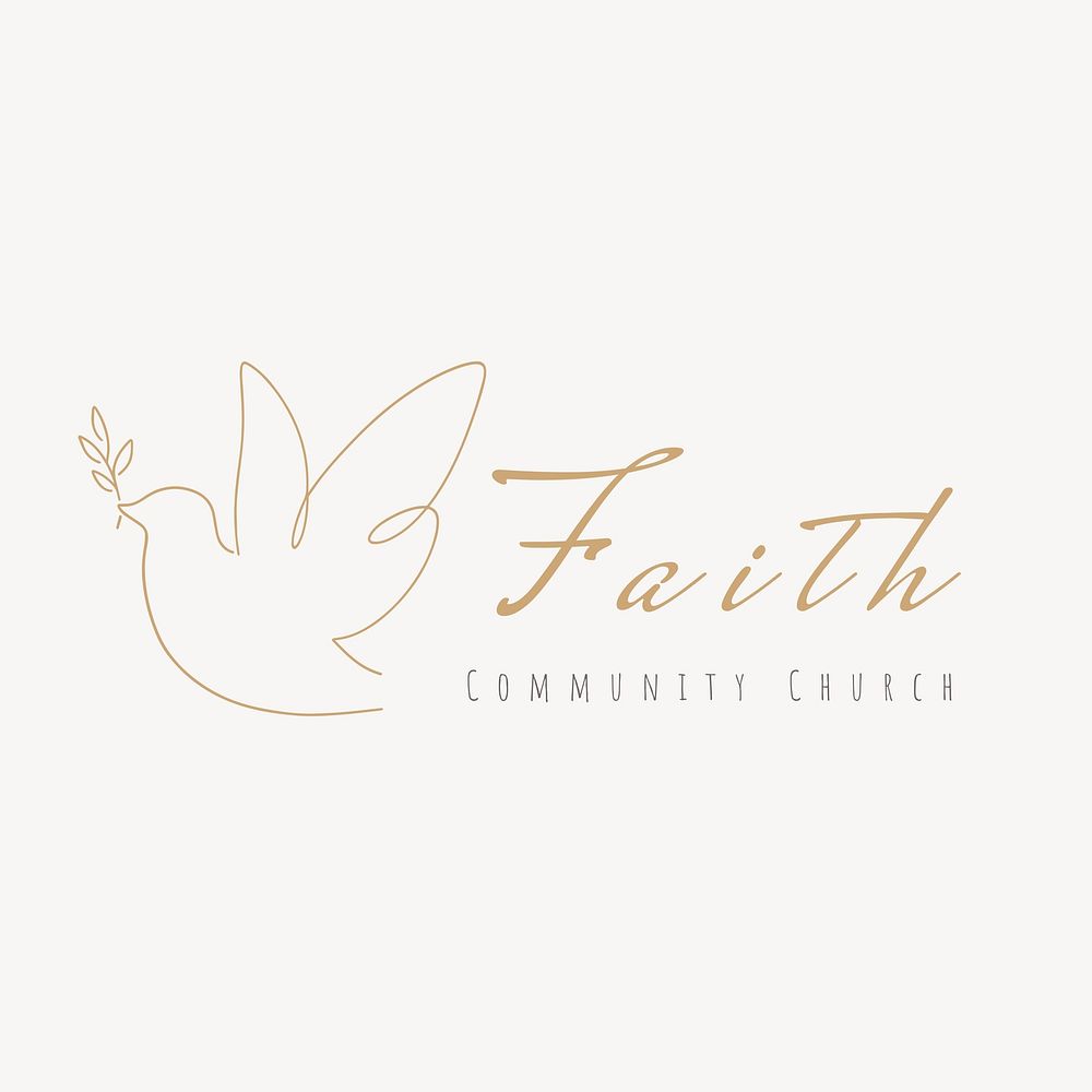Community church  logo minimal line art design