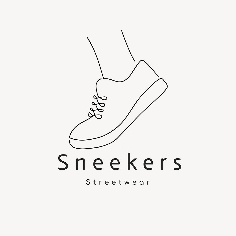 Streetwear shop editable logo, minimal line art design