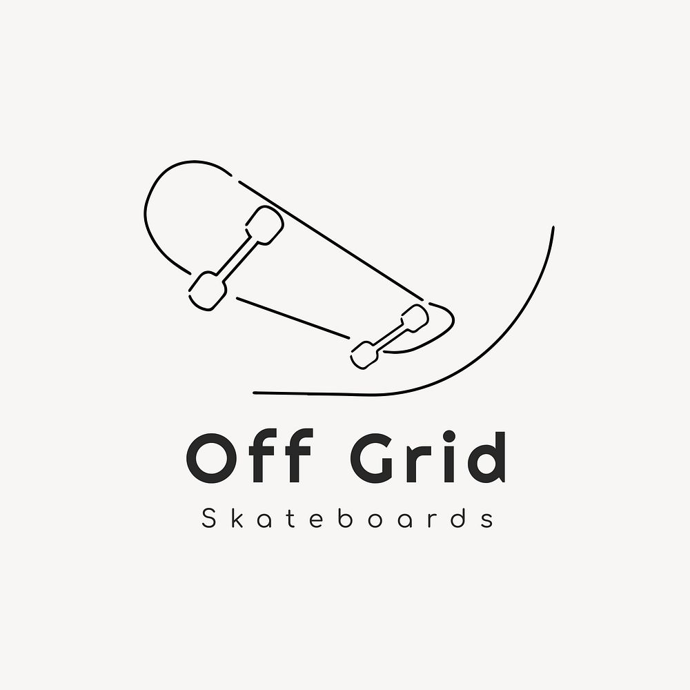 Skateboard shop  logo minimal line art design