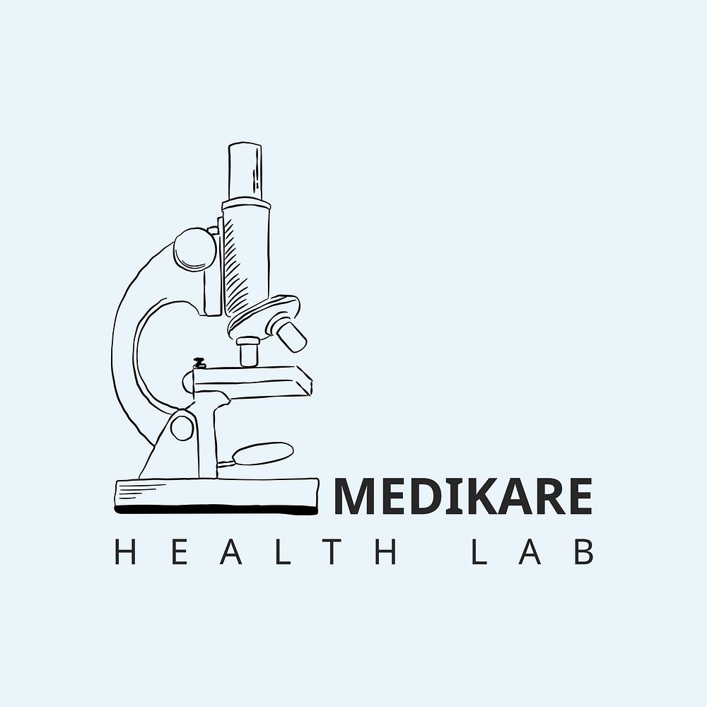 Health lab logo template, editable text