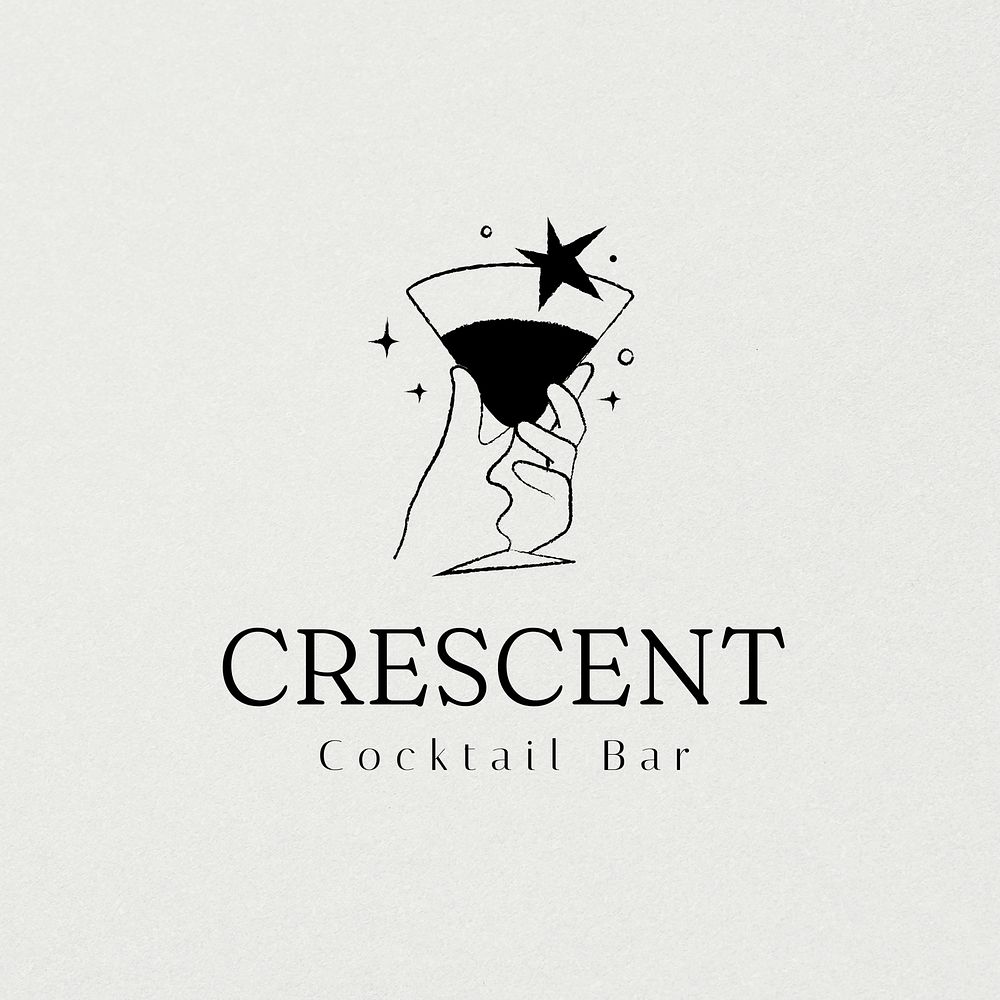 Cocktail bar logo template