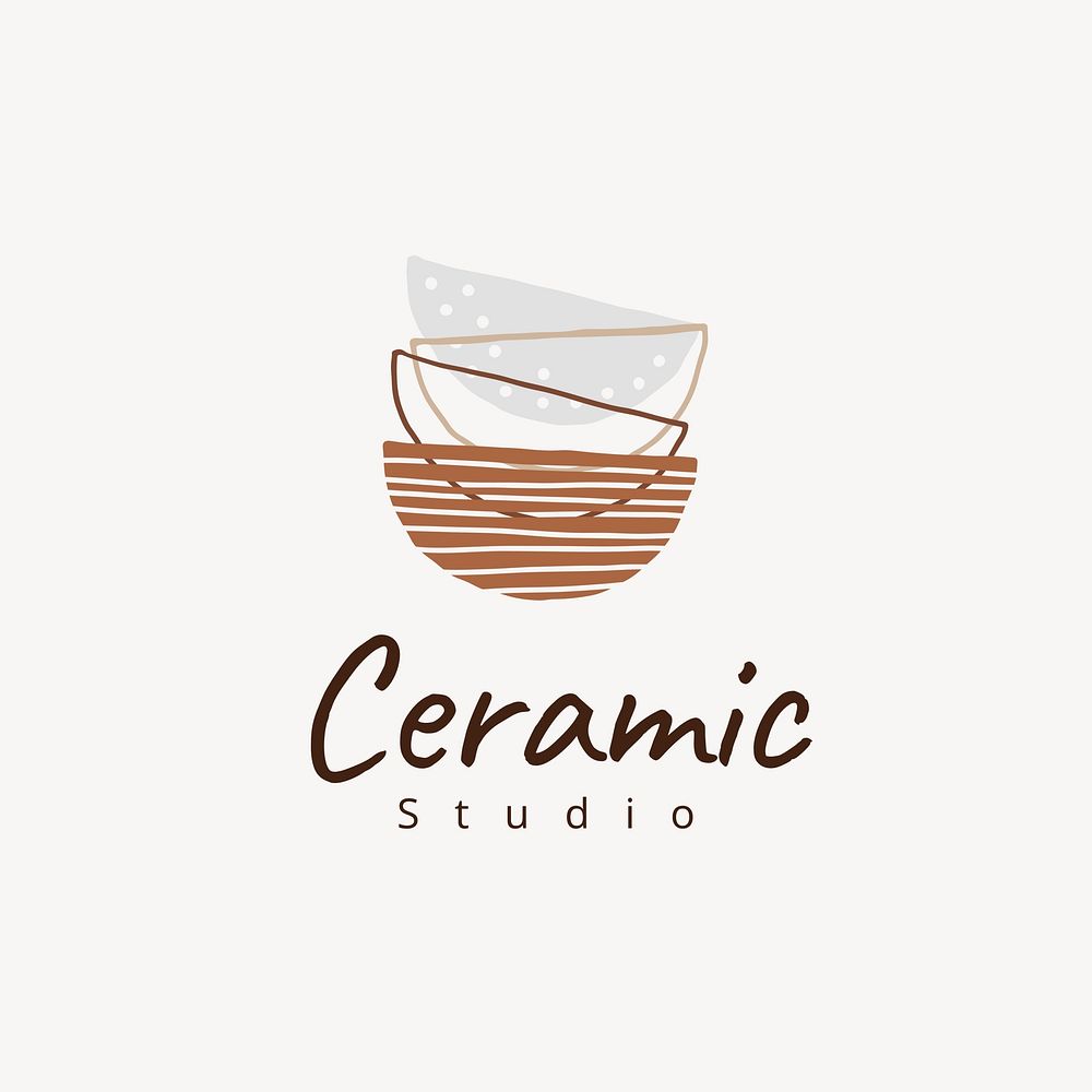 Ceramic studio logo template