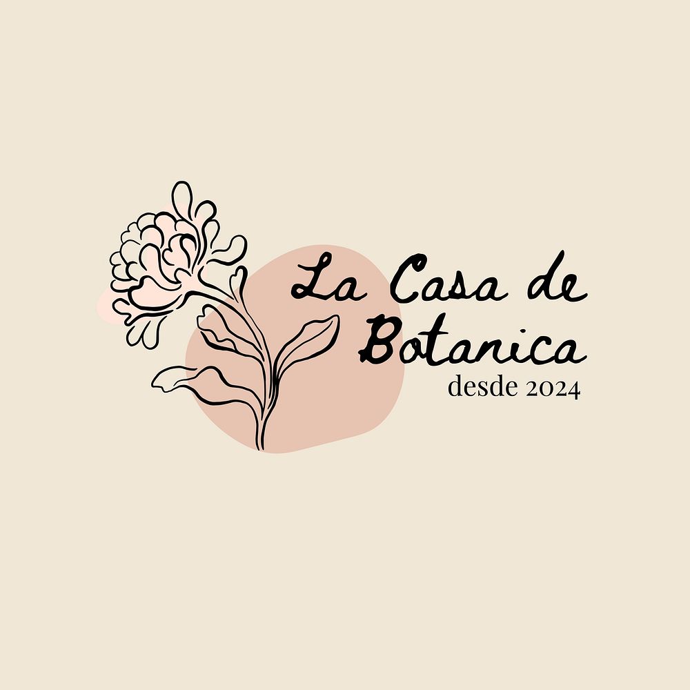 Flower shop logo template, editable text