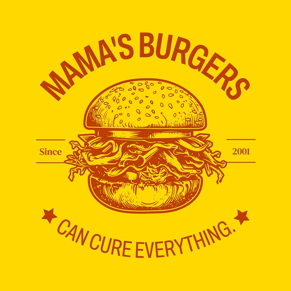 Burger shop business logo template