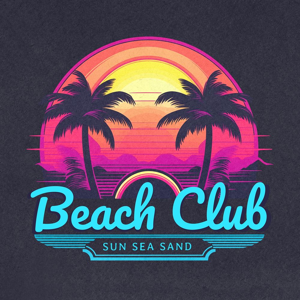 Beach club vintage logo template
