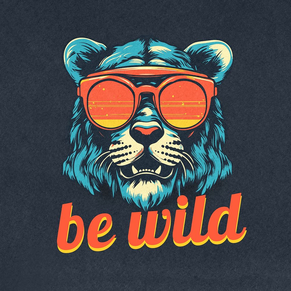 Be wild vintage logo template