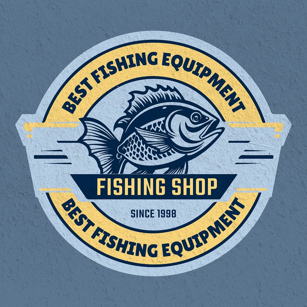 Fishing shop vintage logo template