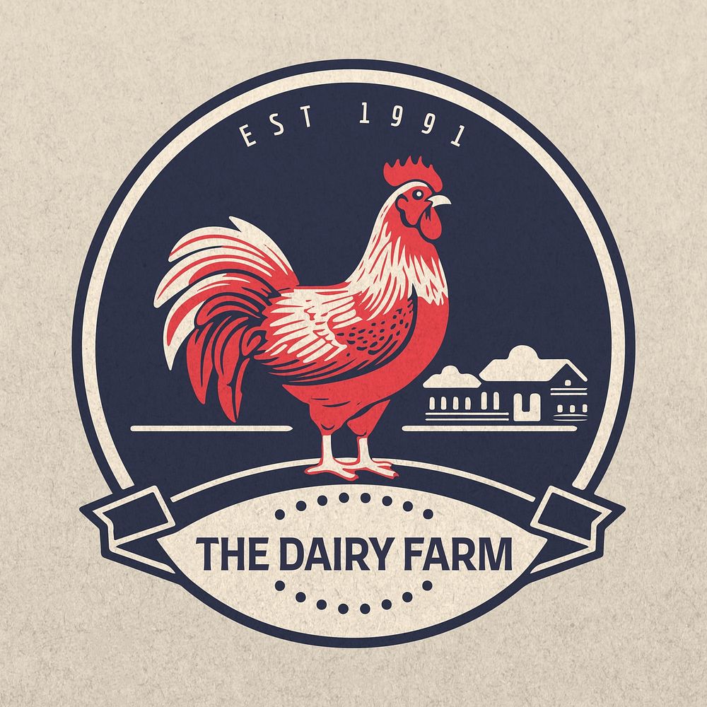 Dairy farm vintage logo template