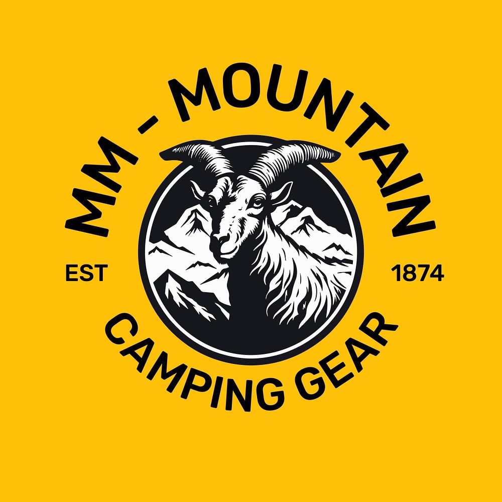 Camping gear vintage logo template