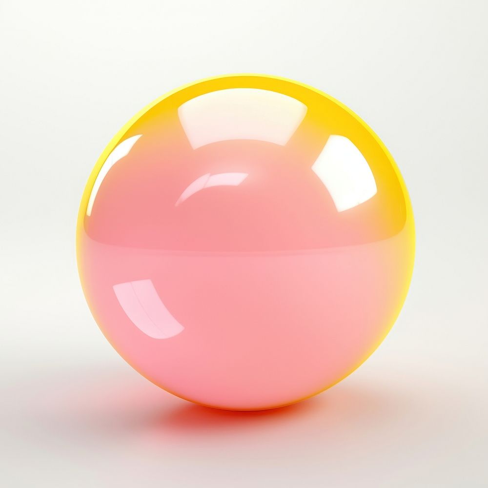 Yellow bubble gum balloon sphere disk.