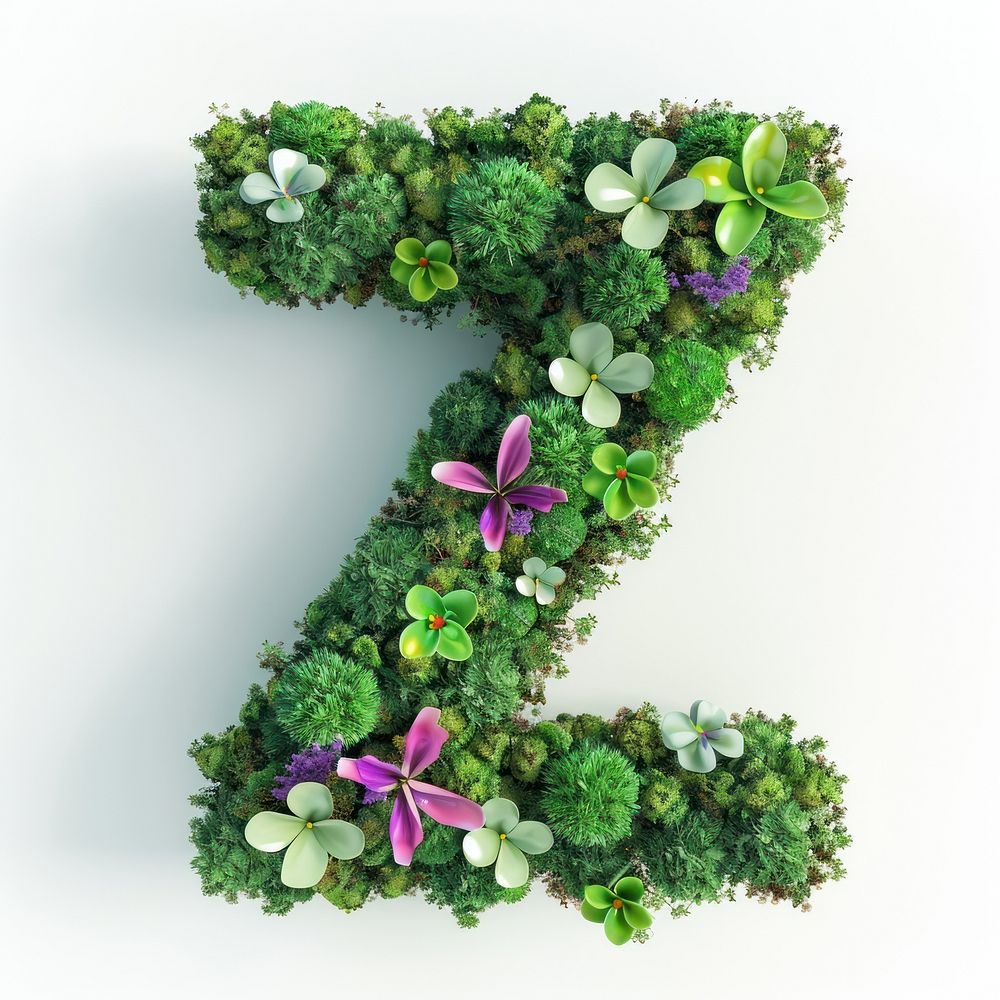 Z letter green moss symbol.