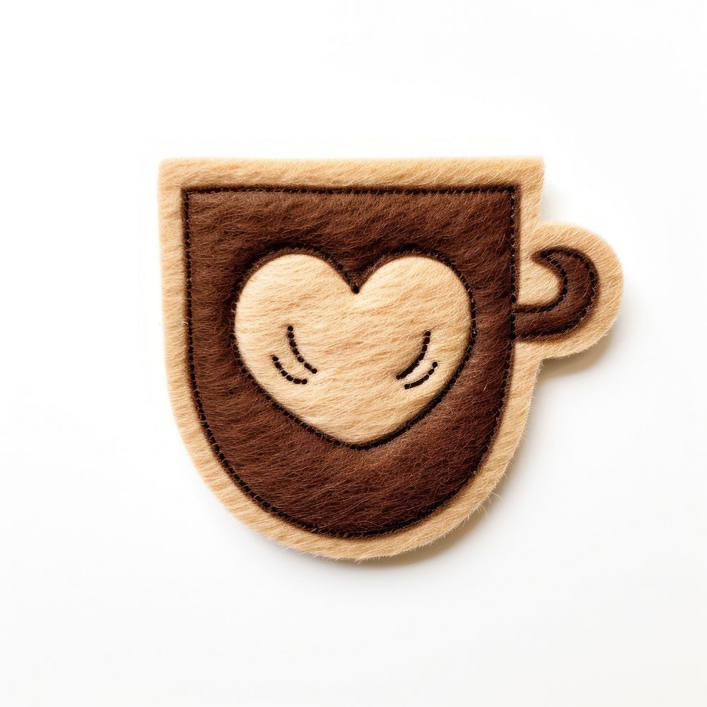 Felt stickers of a single coffee symbol accessories accessory.