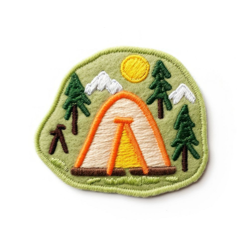 Felt stickers of a single camping symbol applique pattern.