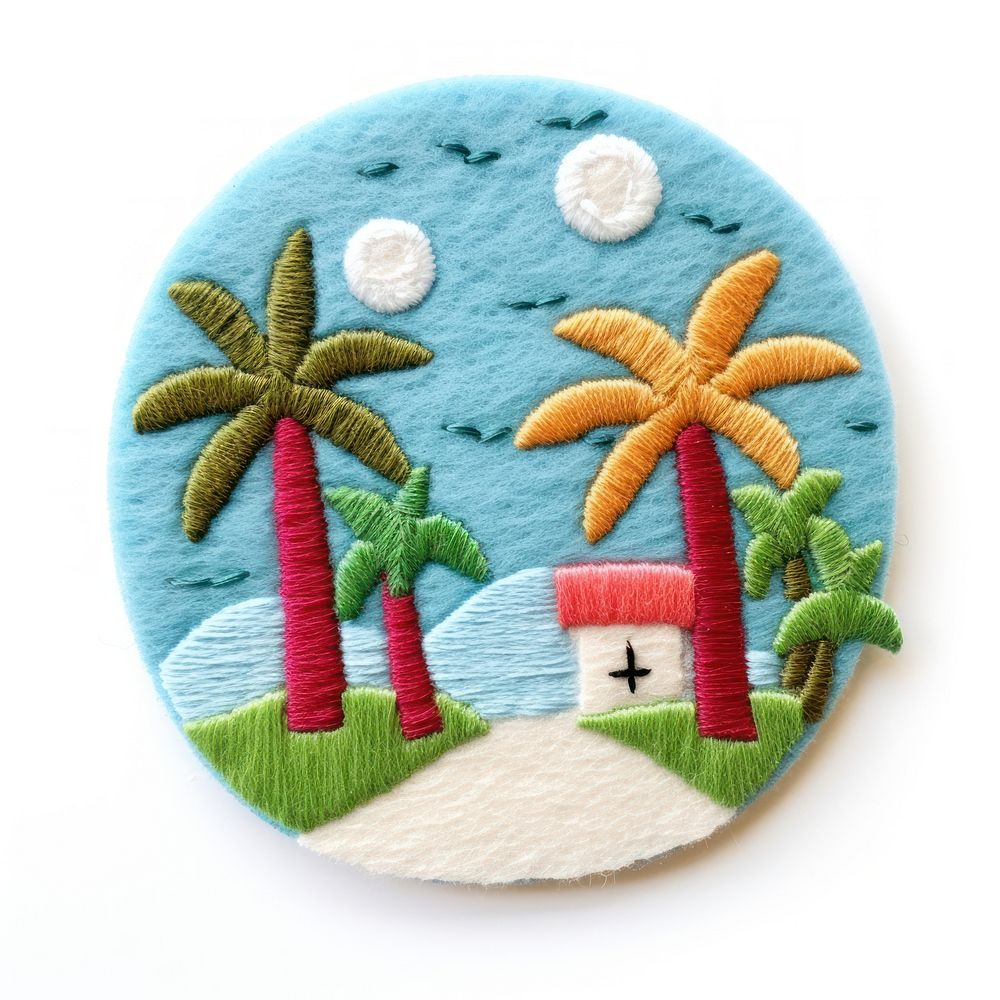 Felt stickers of a single beach accessories embroidery accessory.
